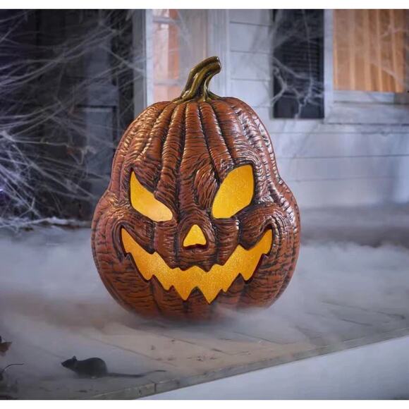 25 In Halloween Classics Battery Operated LED Grisly Jack O Lantern Spooky Face - Picture 2 of 11